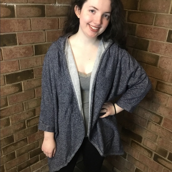 French Terry Hooded Jacket Navy - Picture 4 of 6